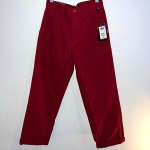 Vans 🏁 CURREN x KNOST 🛹Women's Burgundy/Maroon ❤️Chino Pants ❤️